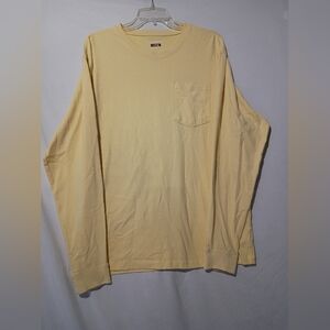 Lincoln Outfitters Long Sleeve Pocket Tee Shirt mens L yellow